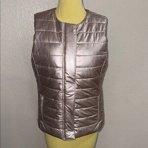 Tommy Bahama Metallic Pink Quilted Women's Puffer Vest - NWOT